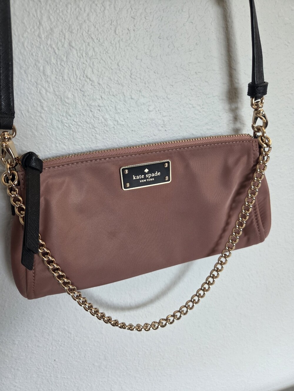 Kate Spade Wilson Road Jane Dusty Rose Nylon Chain Crossbody NWOT